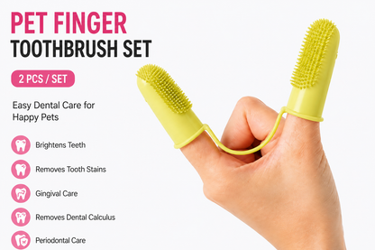 Pet Finger Toothbrush. Easy & Gentle Teeth Cleaning for Dogs & Cats