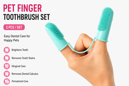 Pet Finger Toothbrush. Easy & Gentle Teeth Cleaning for Dogs & Cats