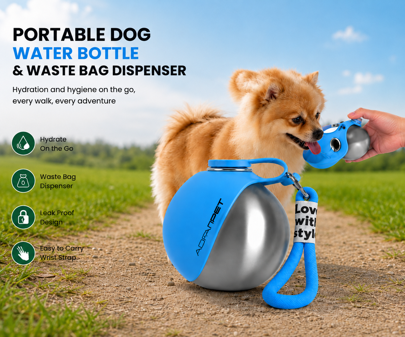 Travel Water Bottle for Dogs & Cats