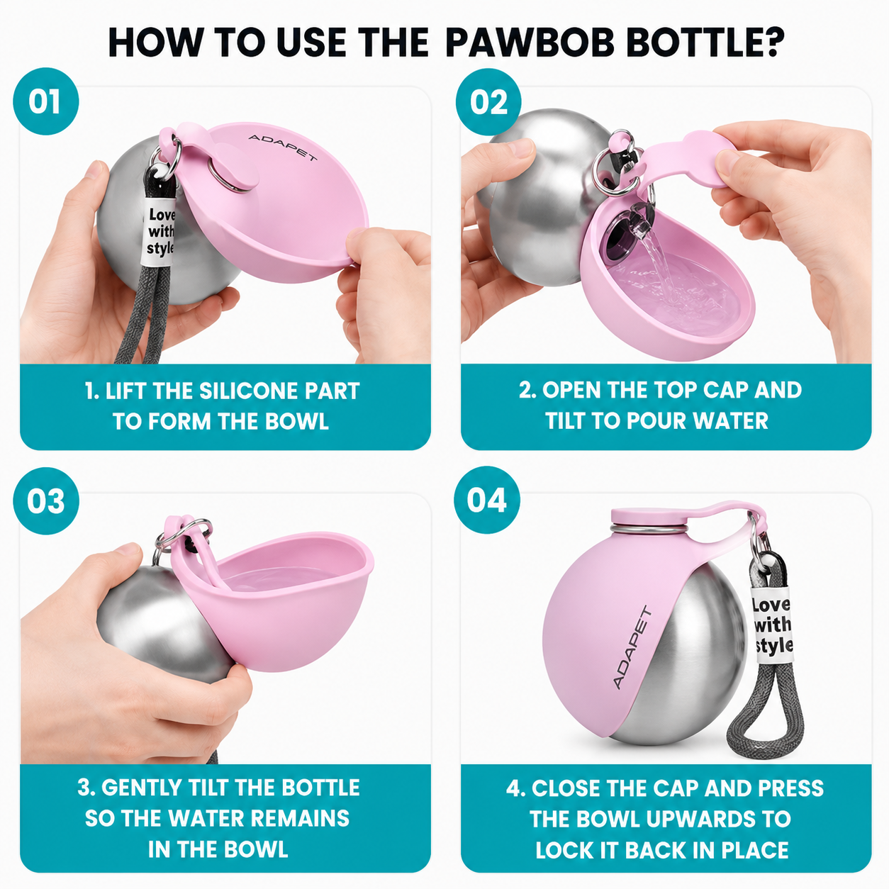 Travel Water Bottle for Dogs & Cats