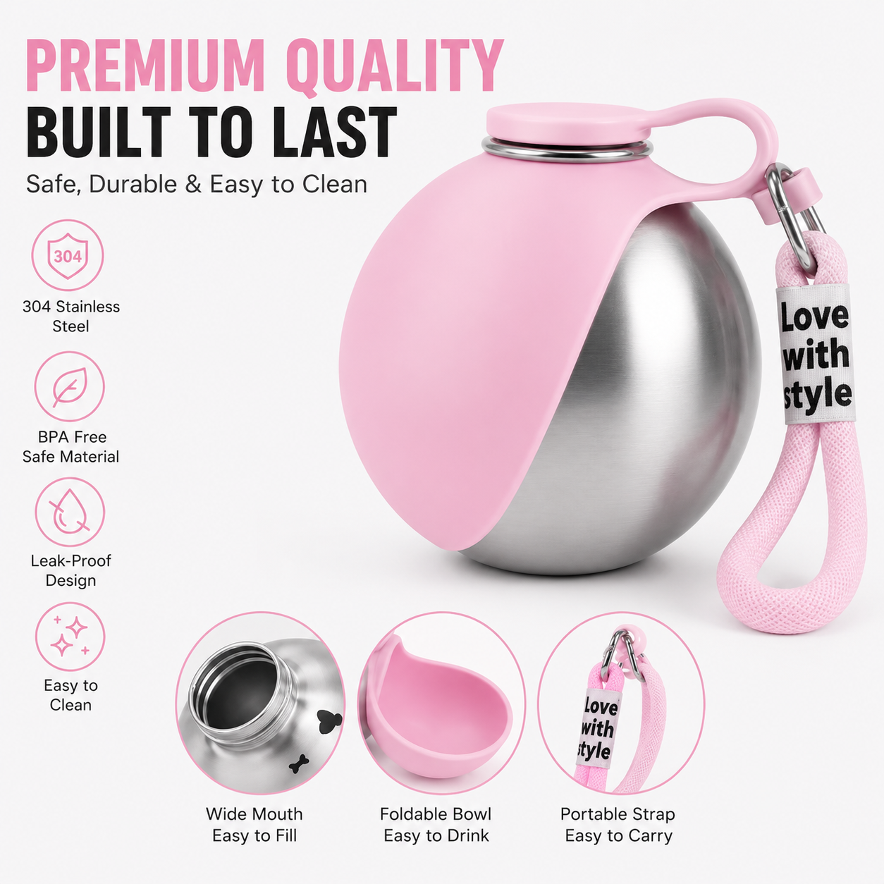 Travel Water Bottle for Dogs & Cats