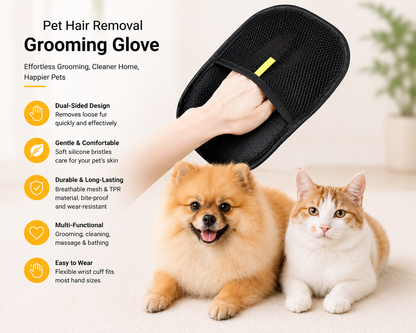 Pet Hair Remover Glove. Effortlessly Remove Loose Fur in Seconds
