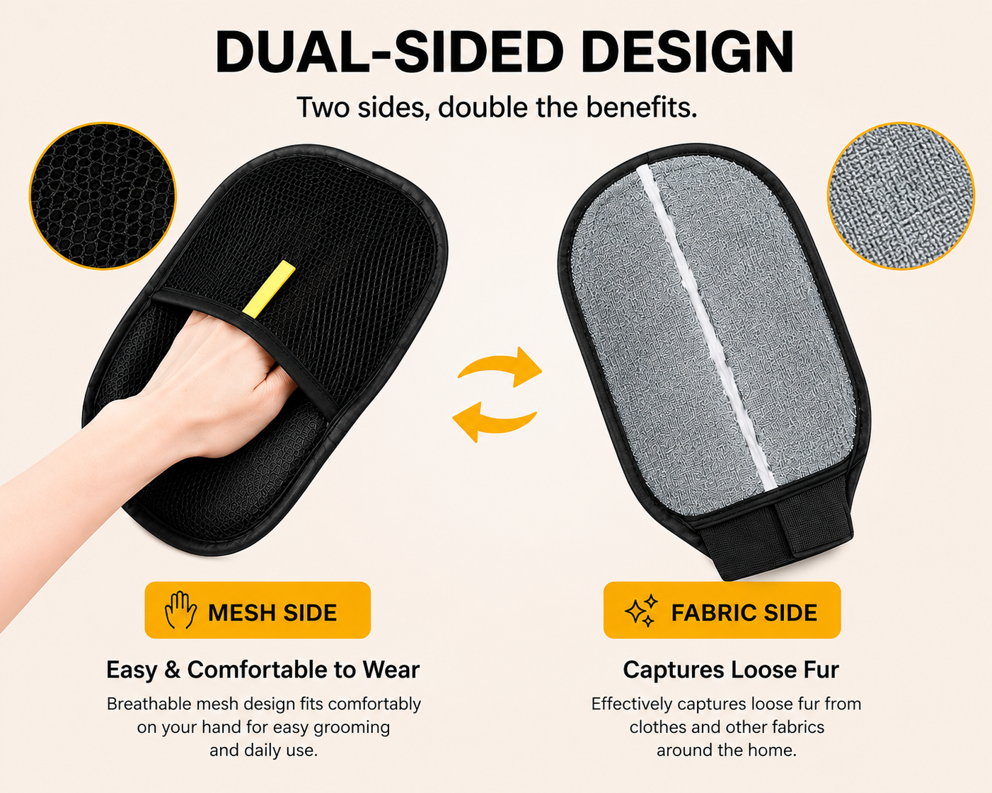 Pet Hair Remover Glove. Effortlessly Remove Loose Fur in Seconds