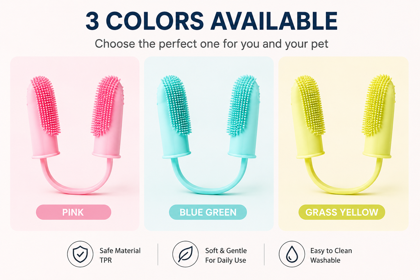 Pet Finger Toothbrush. Easy & Gentle Teeth Cleaning for Dogs & Cats