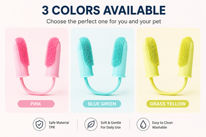 Pet Finger Toothbrush. Easy & Gentle Teeth Cleaning for Dogs & Cats