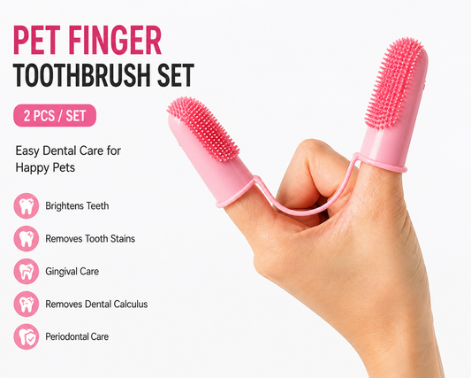 Pet Finger Toothbrush. Easy & Gentle Teeth Cleaning for Dogs & Cats
